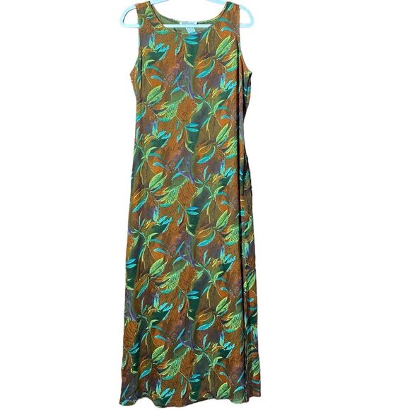 Vintage Robbie Bee 100% Silk Sleeveless Maxi Sheath Dress Women's Size 12 - Picture 1 of 13